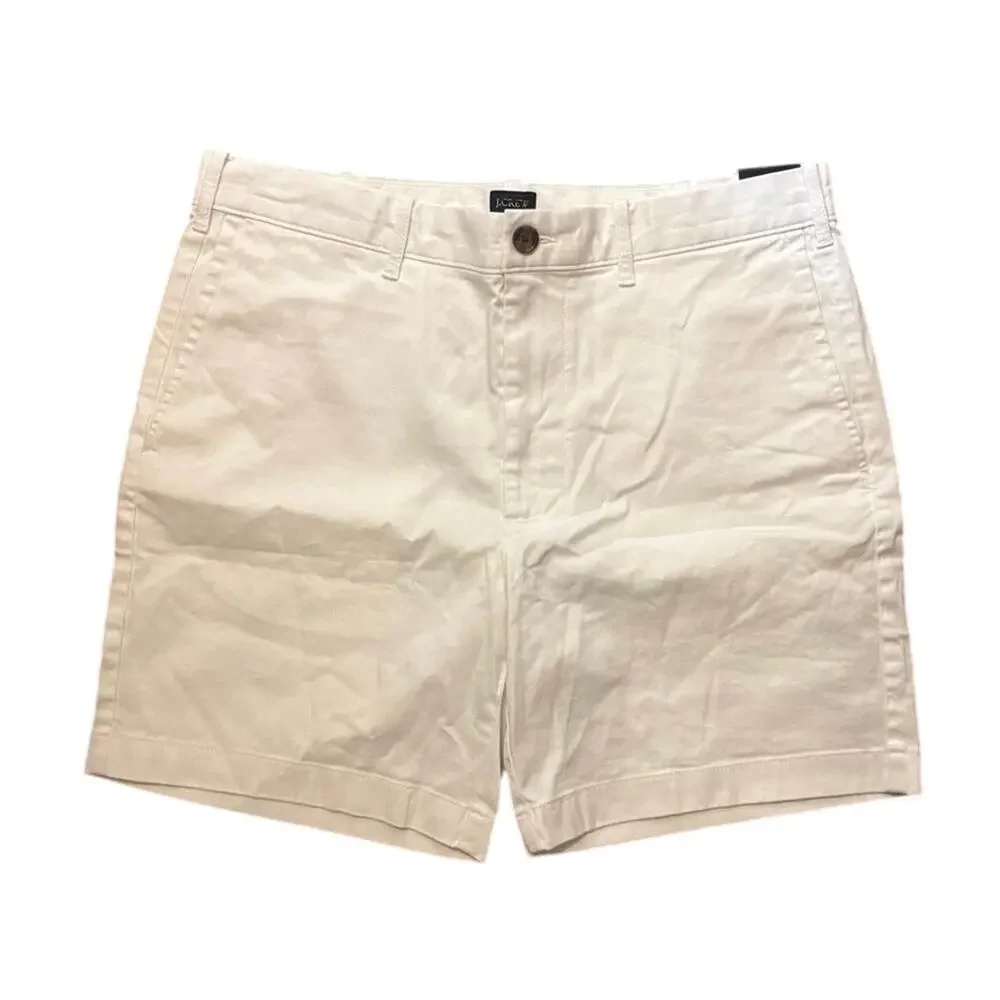 NWT J.Crew 7” Flex Chino Short In White Size 33
